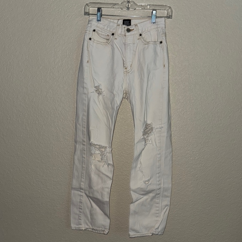 BDG Men's Off-White Distressed Jeans
